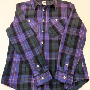 The North Face Men's Valley Twill‎ Thick Plaid Flannel Shirt Blue Green Size M